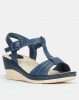 Bata Comfit Sling Back Wedge Blue Photo