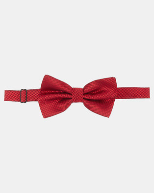 Photo of Joy Collectables Plain Twill Bow Tie Burgundy