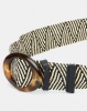 Joy Collectables Pattern Circle Buckle Stretch Belt Black Photo