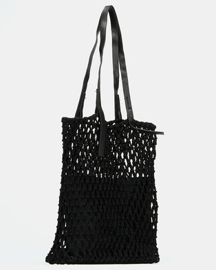 Photo of Joy Collectables Crochet Shopper Bag Black