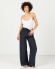 Assuili Linen Trousers With Lace Marine Navy Photo