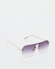 You I You & I Luxe Metal Shield Sunglasses Grey/Gold Photo
