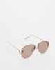 You I You & I Oversized Rounded Rimless Sunglasses Light Gold Warm Grey Photo