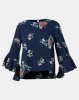 Revenge Frill Detail And Floral Print Top Multi Navy Photo
