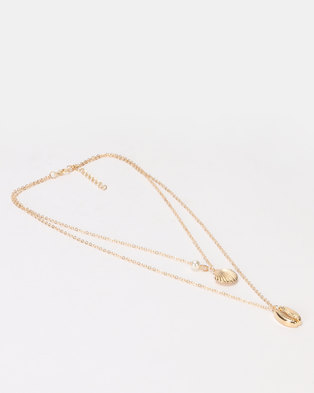 Photo of All Heart Shell Layered Necklace Gold-tone