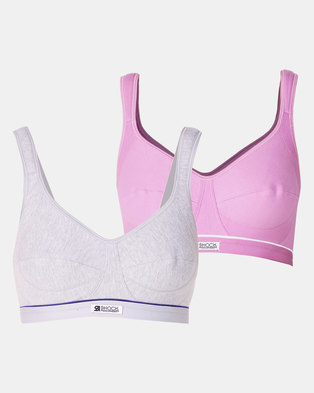 Photo of Shock Absorber 2 Pack High Impact Sports Bras Grey/Pink