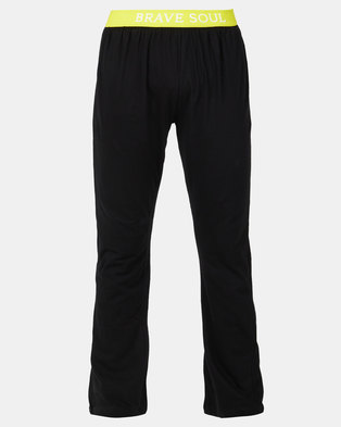 Photo of Brave Soul Loungewear Pants with Elasticated Waistband Black/Yellow