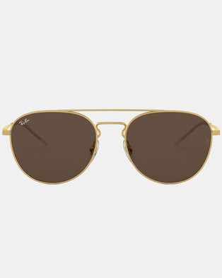 Photo of Ray Ban Ray-Ban RB3589 Rubber Sunglasses Gold/Brown