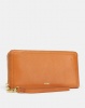 Fossil Logan Leather Zip Clutch Tan Photo