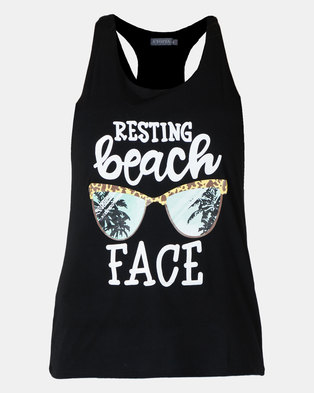 Photo of Utopia Resting Beach Face Printed Vest Black