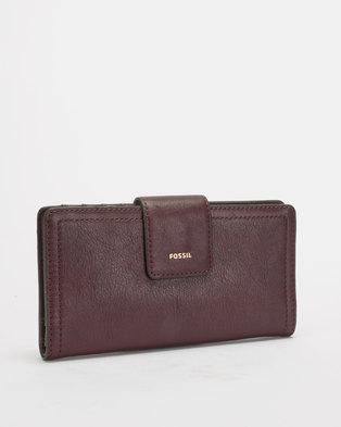 Photo of Fossil Fig Logan Leather Tab Clutch Brown