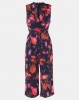 AX Paris Floral Culotte Jumpsuit With Tie Waist Navy Photo
