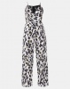 AX Paris Animal Print V Neck Jumpsuit Cream Photo