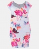 City Goddess London Plus Size Sweetheart Neckline Floral Midi Dress Navy Photo