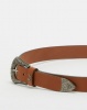 Polo Belts Jolene Leather Western Buckle Belt Tan Photo