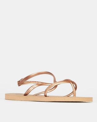 Photo of Havaianas Allure Tbar Cross Toe Sandals Rose Gold