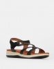 Pierre Cardin Strap Wedge Sandals Black Photo