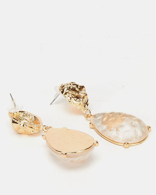 Photo of All Heart Chunky Jewelled Drop Earrings Gold-tone