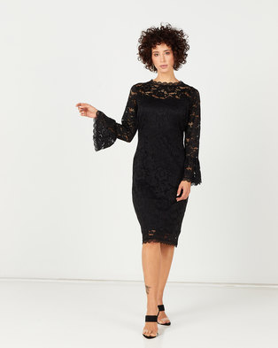 Photo of cathnic By Queenspark cath.nic By Queenspark New Lace Woven Dress Black
