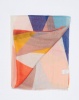 Queenspark Colourblocked Dobby Viscose Printed Scarf Coral Photo