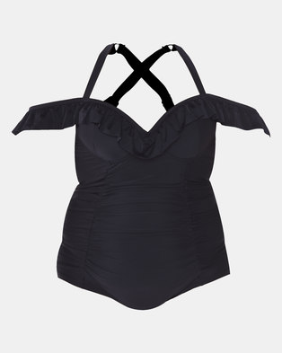 Photo of Lu-May Plus Frill Detail One Piece Black
