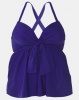 Lu-May Plus Tie Front Detail Tankini Set Blue Photo