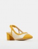 Urban Zone Mesh Detail Pointy Slingback Courts Mustard Photo