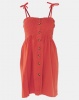 Utopia Shirred Dress With Buttons Rust Photo