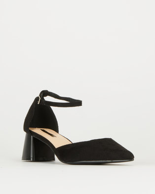 Photo of Legit Closed Quarter Pointy Block Heel With Ankle-Strap Black