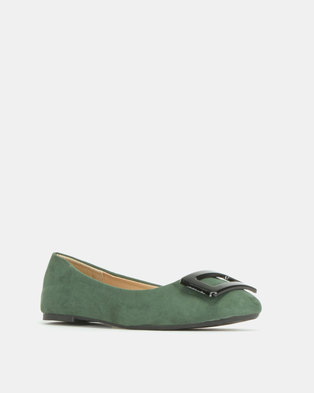 Photo of Legit Round Toe Pumps With Flat Square Trim Bottle Green