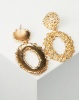 You I You & I Statement Oval Drop Earrings Soft Gold Photo