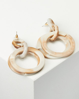 Photo of You I You & I Statement Circle Drop Earrings Ivory