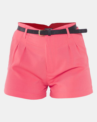 Photo of Utopia Shorts With Skinny Belt Pink