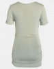 Cherry Melon Round Neck Top With Side Detail Short Sleeve Coral Photo