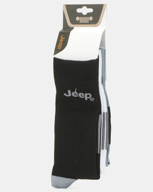 Photo of Jeep Formal 3 Pack Socks Black/White/Grey
