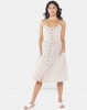 Brave Soul Strappy Button Dress With Pockets Oyster Photo