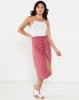 Brave Soul Spotted Midi Skirt With Button Detail Ash Rose Photo