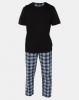 Brave Soul Short Sleeve Set With Check Pants Black/Navy Photo