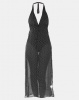 Brave Soul Halter Neck Beach Dress Black Dot Photo