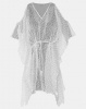 Brave Soul Kaftan with V-Neck Front And Cold Shoulder Dot White Photo