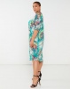 Slick Plus Jungle Chanti Slate Sleeve Dress Green Photo