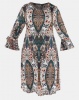 Queenspark Plus Collection Feather Botanical Printed Knit Dress Multi Photo