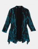 Queenspark Plus Collection Glamour Mesh Knit Top Black Photo