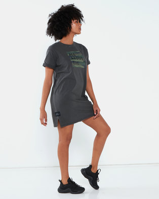 Photo of All About Eve Stamped Camo Tee Dress Washed Black