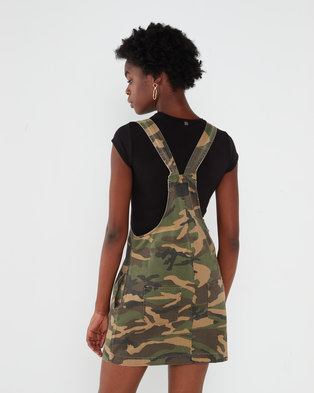 Photo of All About Eve Camo Pinafore Dress Camo Print Green