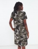 Utopia Camo Print T-shirt Dress with Pockets Green Photo