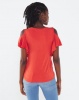 Utopia Cold Shoulder Ruffle Top Salmon Photo