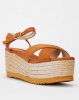 Utopia Cross Vamp Espadrille Flatform Tan Photo
