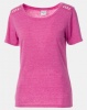 Contempo Top With Lace Trim Pink Melange Photo