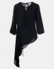 Contempo Drawstring Asymmetrical Top Black Photo